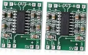 FSNEODYV Audio Amplifier Board， Pack of 2 PAM8403 Digital Amplifier Board 3W X2 Channels 2.5-5.5V USB Powered Green 0.8x0.8 Inches