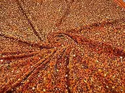 New Creations Fabric & Foam Inc, 54" Stretch Velvet with Luxury Sequins All Over 5mm Shining Sequins 2-Way Stretch (Orange, 1 Yard)