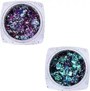 2 Boxes Chameleon Mirror Powder Broken Glass Effect Holographic Nail Sequins