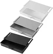 COMNESTBI 3Pcs Hidden Drawer Storage Box Under Desk Organizer for Home Office Pen Holder Adhesive Storage for Tidy Space for Stationery and Miscellaneous Items