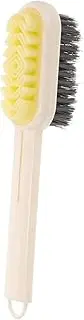 GAROZATION Double-Sided Soft Rubber Shoe Brush for Cleaning Suede Leather Shoes Long Handle Abs Nylon Wire Multifunctional Brush
