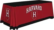 Victory Corps Harvard Crimson College Sports Printed Table Throw - NCAA Licensed - Polyester 6' Draped School Tablecloth (Black, Red, White)