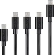 Micro USB Cables, MaGeek [Pack of 5pcs] 0.3m 1.0m and 1.8m Charge Cable High Speed USB 2.0 Data Cables for Samsung, HTC, Sony, Motorola, LG, Google, Nokia and More (Black)