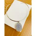 BLUE LACE AGATE 藍紋瑪瑙原石+純銀項圈