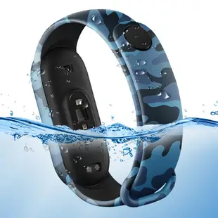 適用於xiaomi mi band 6 5 4 錶帶 迷彩 印花 矽膠錶帶 小米手環 6代 軟矽膠 更換錶帶 NFC版