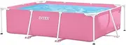 [INTEX] 2.2m x 1.5M x 60cm Pink Rectangular Frame Pool, Set-up Size: 2.20m x 1.50m x 60cm (28266NP)