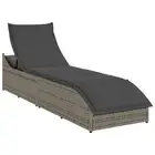 Folding Sun Lounger with Cushion and Storage Sunbed Daybed Poly Rattan vidaXL