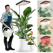 Full Spectrum LED Plant Lamp, 242 LEDs 6500K Grow Lamp for 160cm Indoor Plants, 3-Color Plant Light, 360° Swan Neck, 4/8/12H Timer, Height Adjustable,1-10 Level Brightness Remote Control