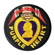 IRAQI FREEDOM Purple Heart Embroidered Iron-On Military Patch 3" Round