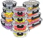 12 Pack Glass Food Storage Containers Set,Glass Meal Prep Containers Set with Li