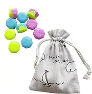 10 Pieces Gonggi Korean Game Stones with Storage Bag,Gonggi Jack Stone Pebbles Set,Classic Gonggi Korean Game, Stone Catching Hand Eye Coordination Games Toys for Kids and Adults