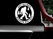 Rainbow Animated Design Not All Who Wander are Lost Bigfoot Vinyl Decal Sticker Car SUV Truck Van Window Cup Laptop - 5 Inch White Decal
