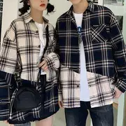 Couple Matching Plaid Shirt Almond - 2XL