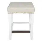 NEW Cafe Lighting Canyon White Oak Kitchen Stool Natural Linen