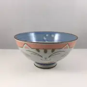 Japanese Children Rice Soup Bowl 4.5"D Porcelain Maneki Neko Cat Made in Japan