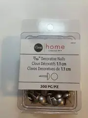 Dritz Home 44254 Smooth Decorative Nails, 7/16-Inch, Brushed Nickel (300-Piece)
