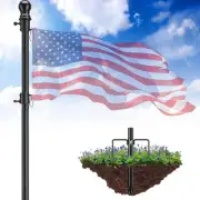 8.2FT Tangle Free Inground Flagpole with Anti-Tip Stake Prong for Outside House