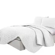 White 3 Piece Chic Embossed Comforter Set