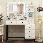 Large HD Mirror Dressing +5 Drawer Vanity Table Makeup Mirror desk Vanity AU