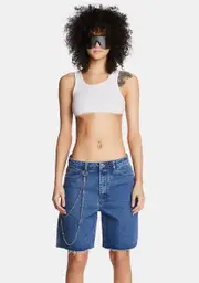 [Dolls Kill x Momokrom] Mid Rise Dad Shorts With Chain Detail