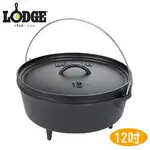 丹大戶外【LODGE】CAMP DUTCH OVE 8QT12吋深型附腳荷蘭鍋 鑄鐵材質 L12DCO3