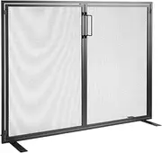VEVOR Fireplace Screen 1 Panel with Door, Sturdy Iron Mesh Fireplace Screen, 990(L) x780(H) MM Spark Guard Cover, Simple Installation, Free Standing Fire Fence Grate for Living Room Home Decor Modern