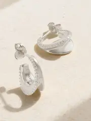 [By Pariah] By Pariah - O Huggies Mini Recycled Sterling Silver Sapphire Hoop Earrings - Gold - One size One size Gold