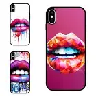 For iPhone XS 11 12 13 14 15 16 Pro Max Anti scratch Cover Red Sexy Lips