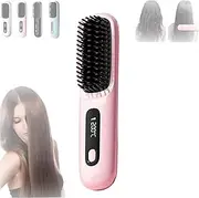 Numoya Go Brush Pro Portable Straightener - Rechargeable Cordless Mini Hair Straightener Comb, Bellabrush (C)