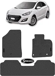 Sperling Custom Moulded Front & Rear Rubber Car Floor Mats Compatible with Hyundai i30 (GD) Hatch 2012-2017