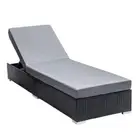 Sun Lounge Wicker Lounger Outdoor Furniture Day Bed Adjustable Rattan Garden Cov