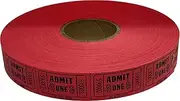 The Ticket Gurus-2000 Red Admit One Single Roll Consecutively Numbered Raffle Tickets