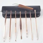 Acne Needle 4/7/8pcs Blackhead Remover Tool Acne Black Spots Needles Tweezer Pore Cleanser Vacum Comedone Pimple Blemish Extractor Kit Micro-Needle Acne (Size : Rose Gold 8pcs)