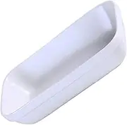 FUNOMOCYA 1pc Ceramic Rectangular Snack Plate White Capacity Dish for Home Restaurant and Cafe Versatile Serving Plate for Desserts and Fruits