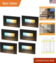 Dimmable Upgraded 3 Color 120V LED Indoor Outdoor Step Light,3000K/4000K/5000...