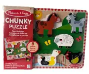 Melissa & Doug Farm Wooden Chunky Puzzle (8 Pcs) - FSC Certified. New In Package