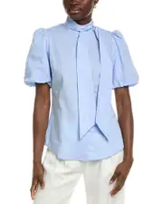 tyler be Morgan Linen-Blend Blouse