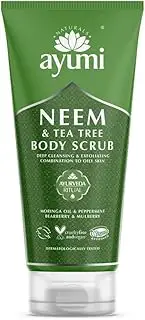 Ayumi Neem & Tea Tree Body Scrub. Vegan, Cruelty-Free, Dermatologically-Tested, 1 x 200ml