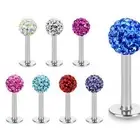 Piercing Ear Labret Multi Crystal Ferido