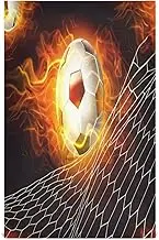 RPLIFE Flaming Soccer Ball Bursting Net Dish Drying Towel, 28x18 Decorative Tea Towels Polyester, Set of 4
