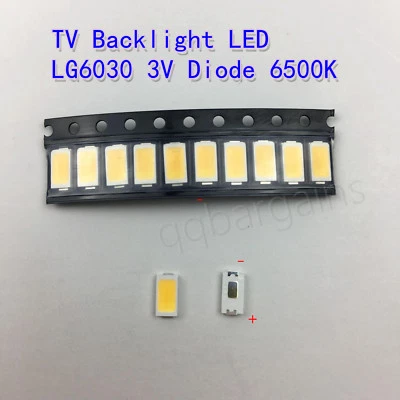 TV Backlight LED Diode SMD 6030 3V Samsung Vizio LG RCA Lamp Beads Strip 10PCS