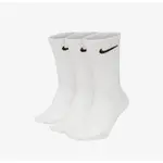 小吳嚴選 NIKE 襪子 EVERYDAY CREW SOCKS 白 長襪 薄款 三雙一組 SX7676-100