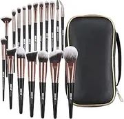 Makeup Brushes, 18 Pcs Professional Premium Synthetic Makeup Brush Set with Case, Foundation Kabuki Eye Travel Make up Brushes sets (Black Gold)