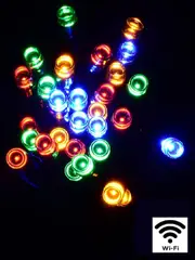 300 Multi Colour LED Concave Bulb WiFi Christmas Fairy String Lights - 15m