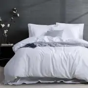 Amor Luxurious Linen Cotton White Quilt Cover Set
