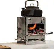 Camping Stove Portable Grill Foldable Wood Twig Burning Fire Pit Campfire