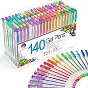 Smart Colour Art 140 Colours Gel Pens Set Gel Pen for Adult Colouring Books Drawing Painting Writing