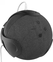 [KSIEE] Universal Speaker Mount Wall Mount Shelf,Home Round Shelf Organizer Compatible with Echo Dot 5th/4th Generation Google Nest for Echo Space-Saving Holder (Black)