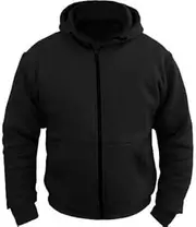Bikers Gear Australia Kevlar Lined Protective Motorcycle Hoodie with Removable CE Armour Black