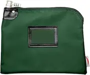 [Cardinal bag supplies] Locking Cash Bag, Bank Bag Laminated Nylon Combination and Keyed Security, 9 x 12 inch (Forest Green), Forest Green